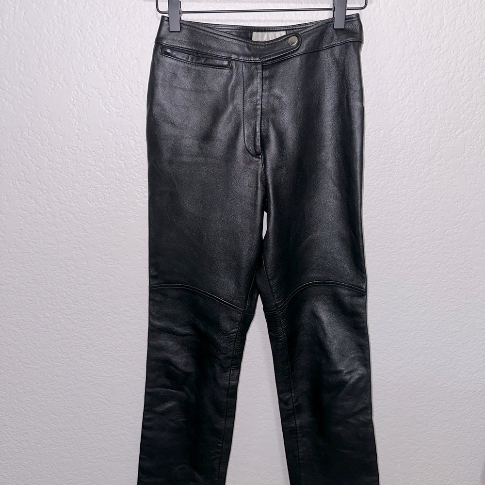 Hugo Buscati black leather pants size 2